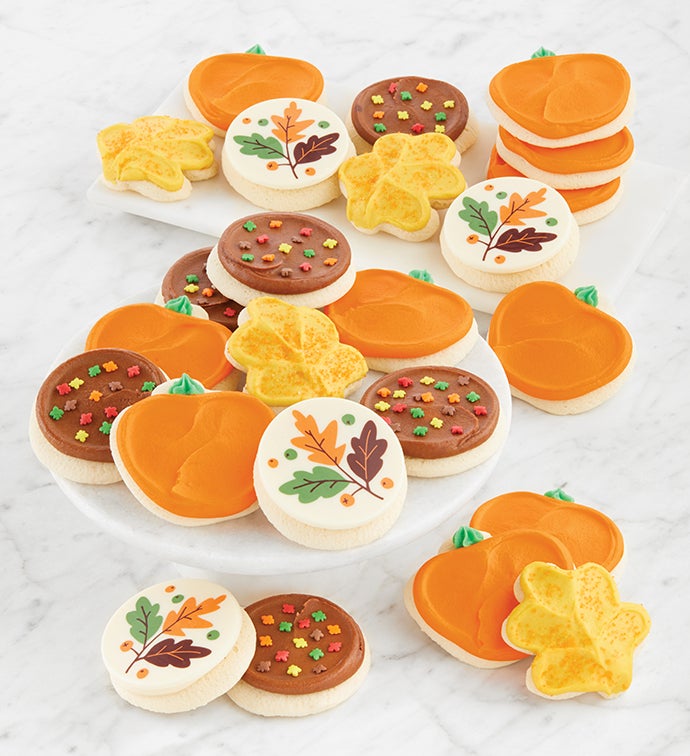 Buttercream Frosted Fall Cut-Out Cookies